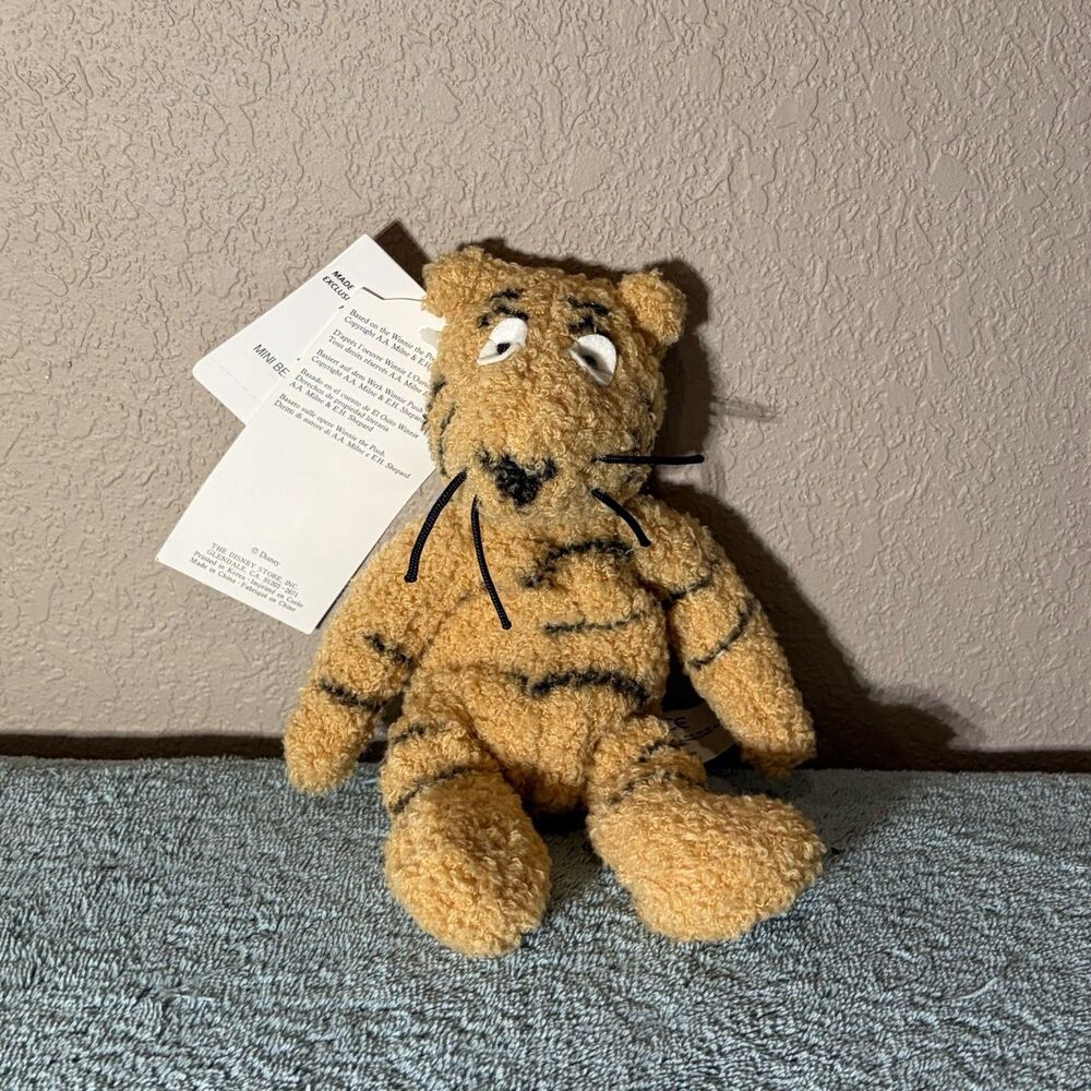 New Disney Classic Pooh Tigger Plush Toy Stuffed Animal Orange Black Stripe